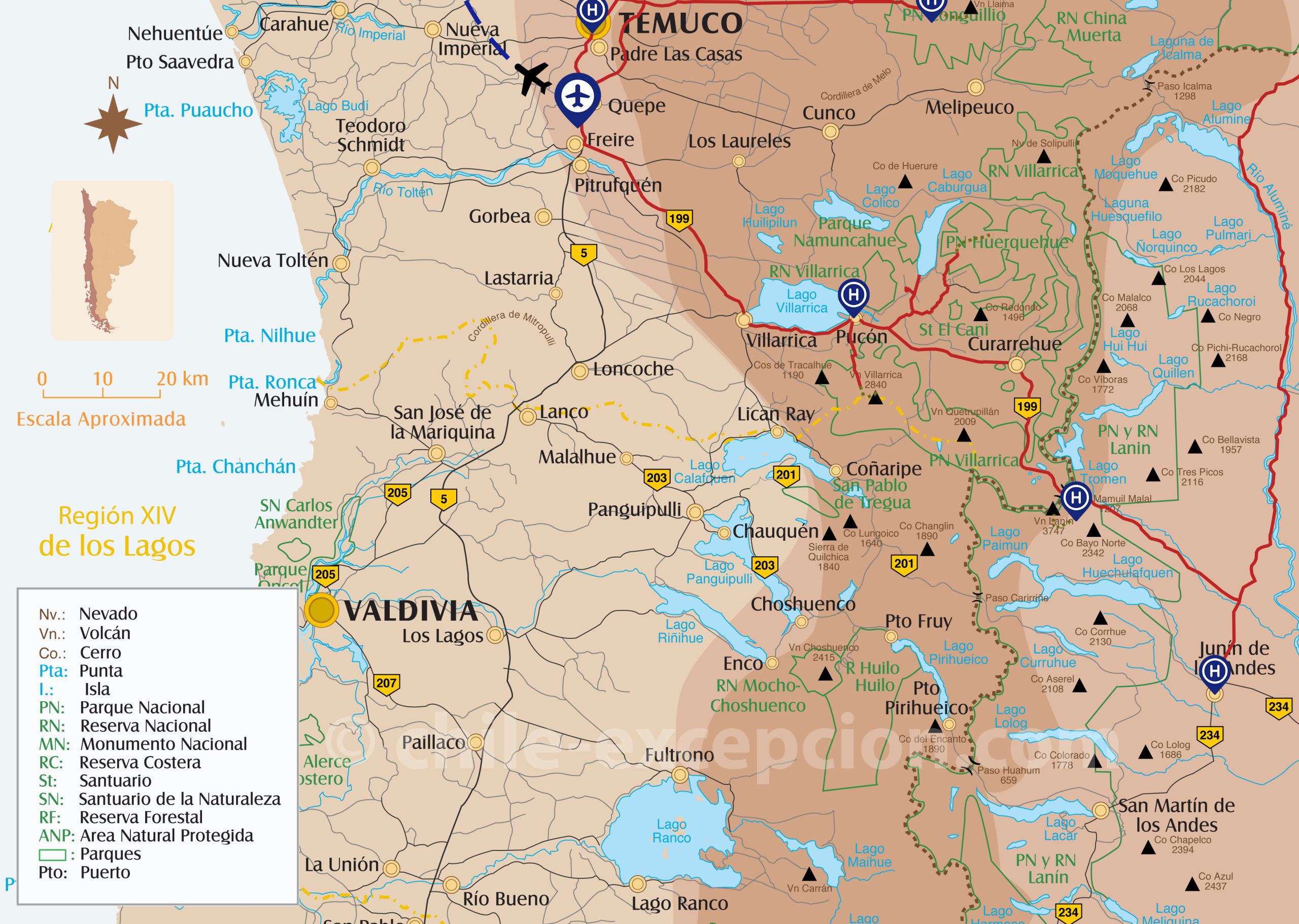 Ascension 4 volcans Patagonie zoom Lanin, Villarica Llaima