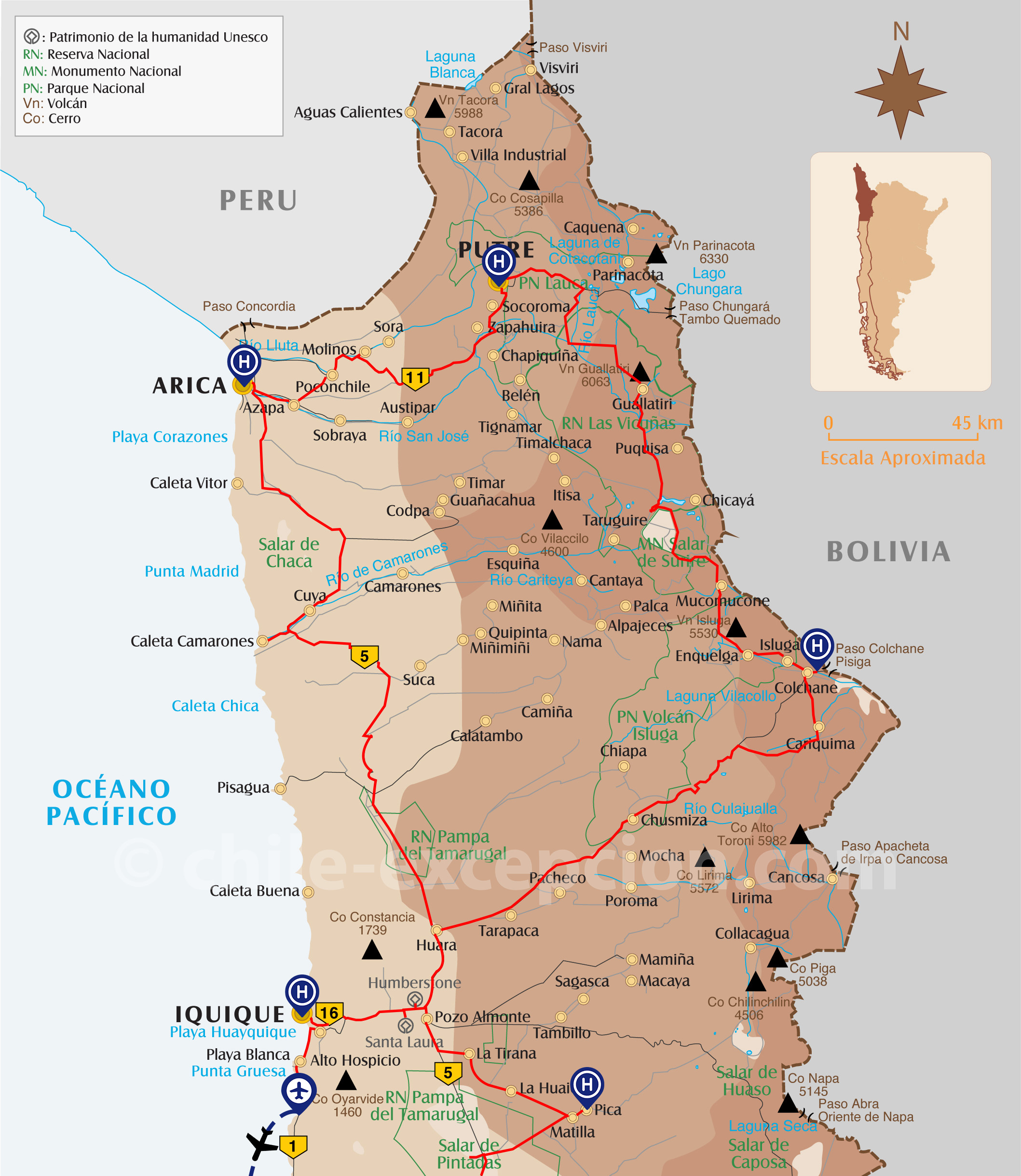 Détail parcours Extrême Nord Chili