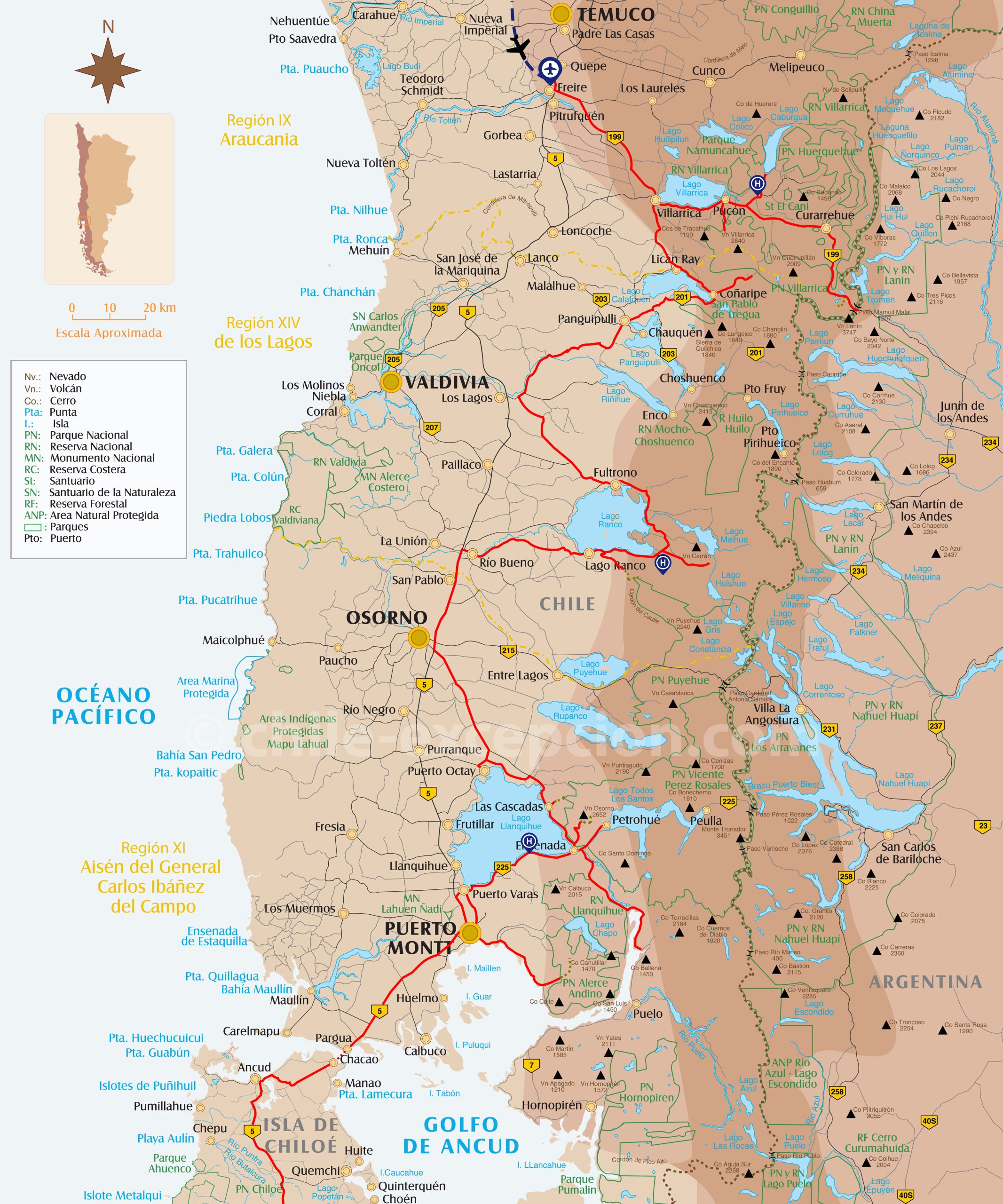 Itinéraire Région Lacs Volcans