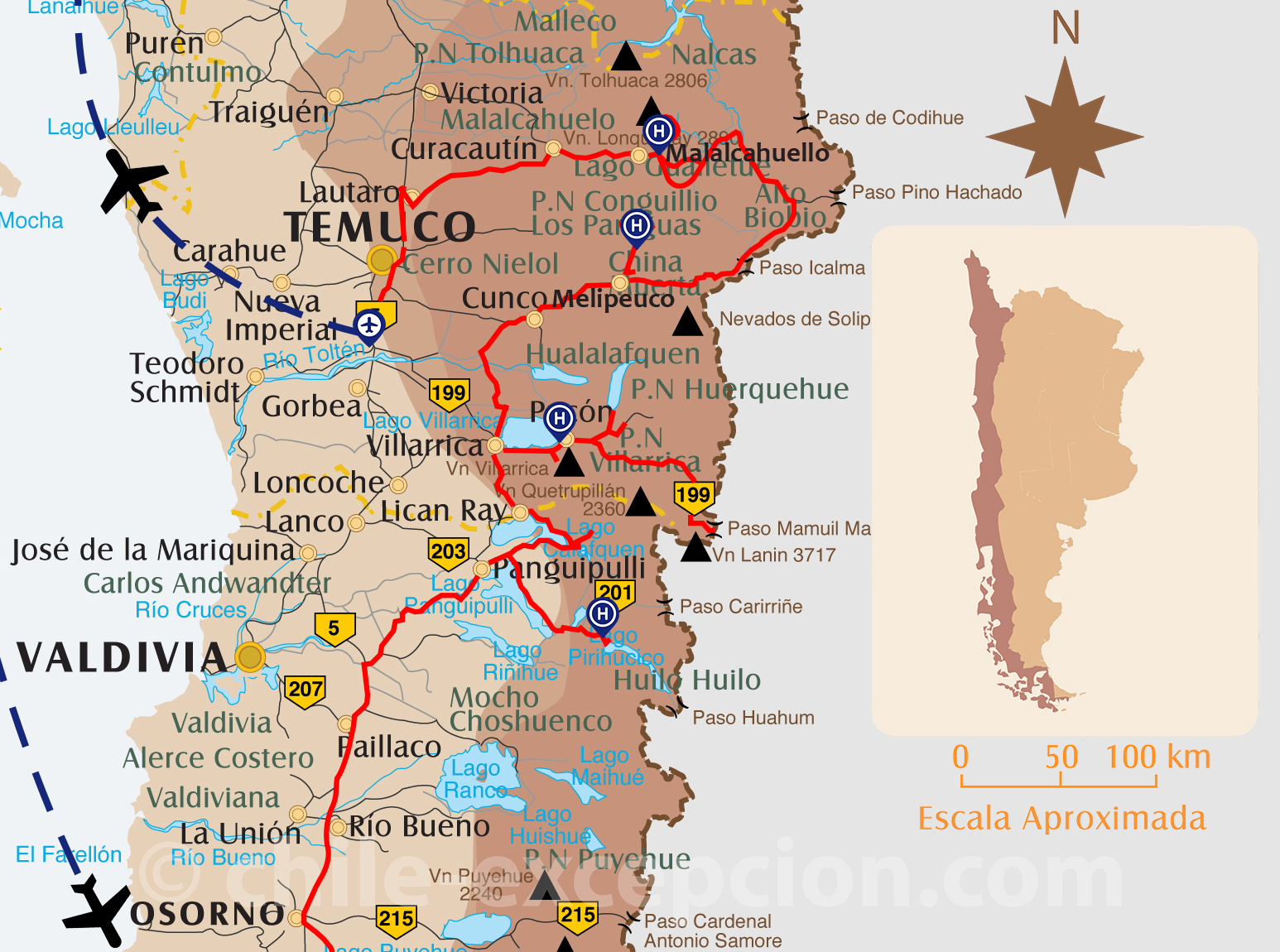 Parcours Araucanie circuit 9 chauffeur-guide privé
