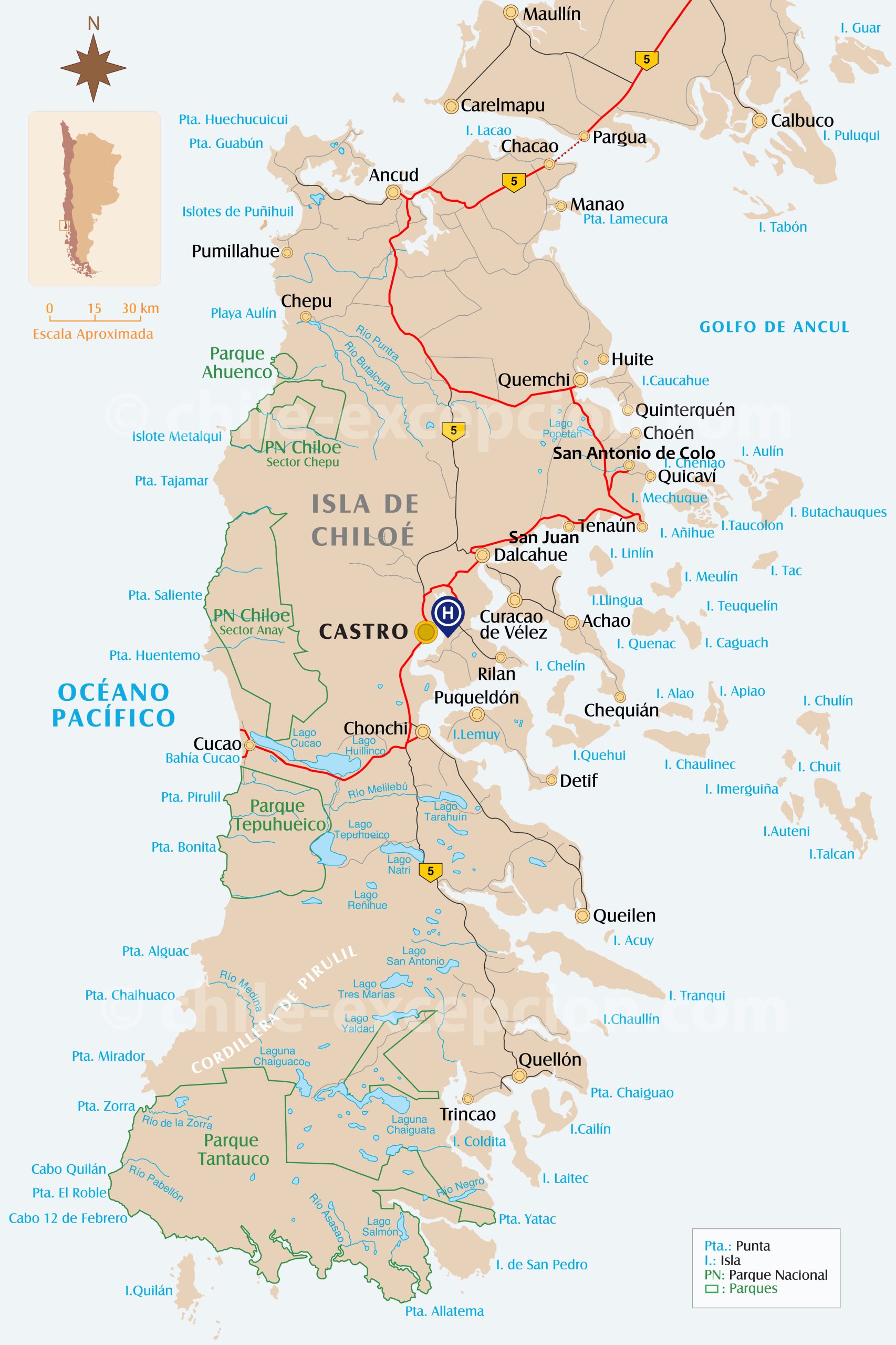 Parcours Chiloé circuit 9 chauffeur-guide privé Parcours Chiloé circuit 9 chauffeur-guide privé