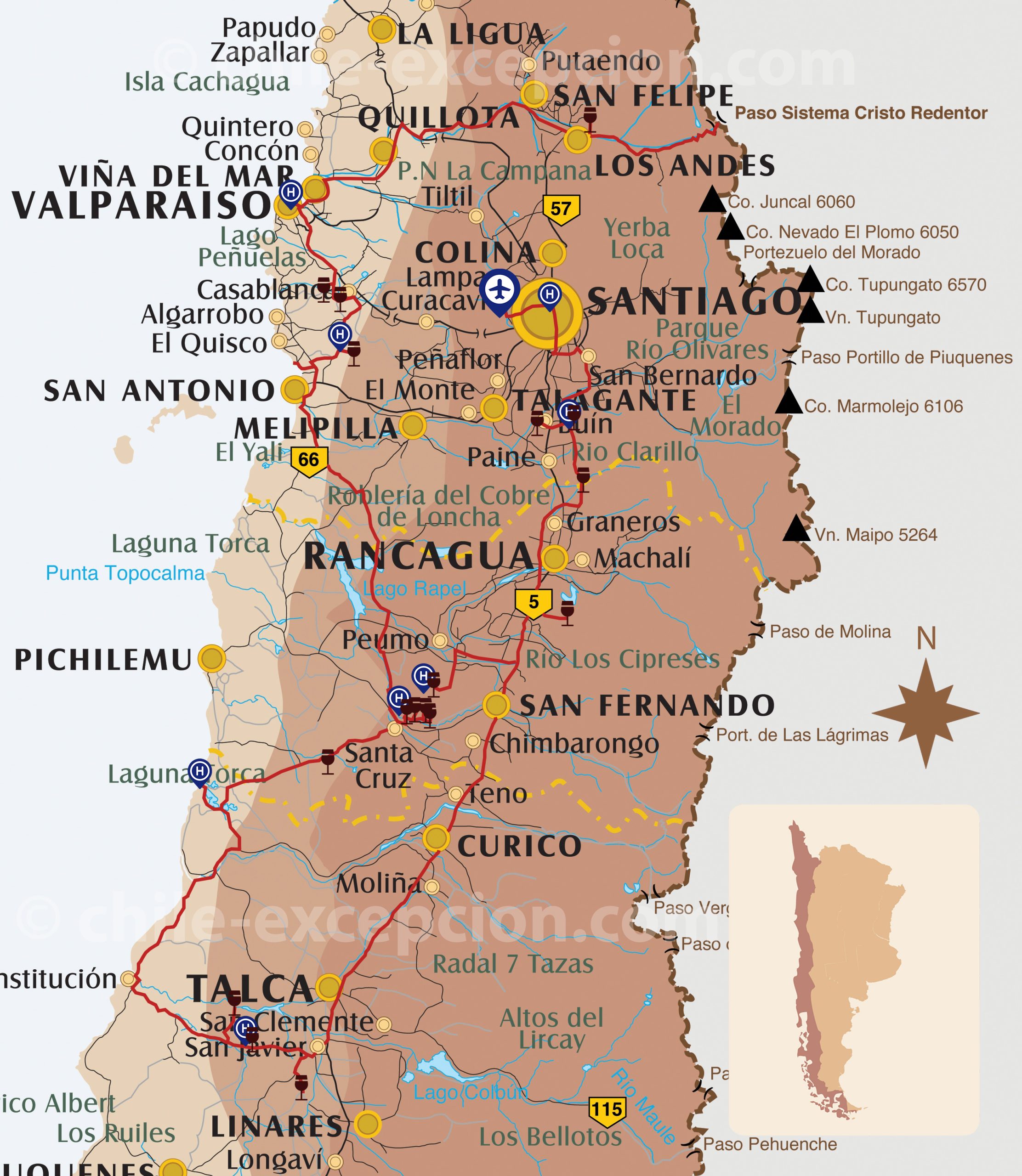 Parcours Vins Chili & Argentine, partie Chili