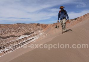 Marche dans les dunes d'Atacama