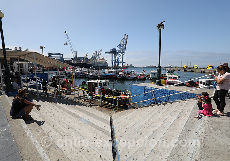 Le port de pêche de Valparaiso, Chili avec l Le port de pêche de Valparaiso, Chili avec l