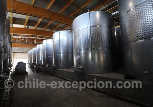 Cuves en acier, découverte du processus de vinification des vins chiliens, vigne Odfjell