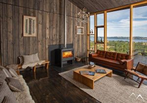 Salon cheminée hôtel Estancia Rilán Chili